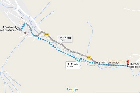 Trajet pour aller aux Thermes